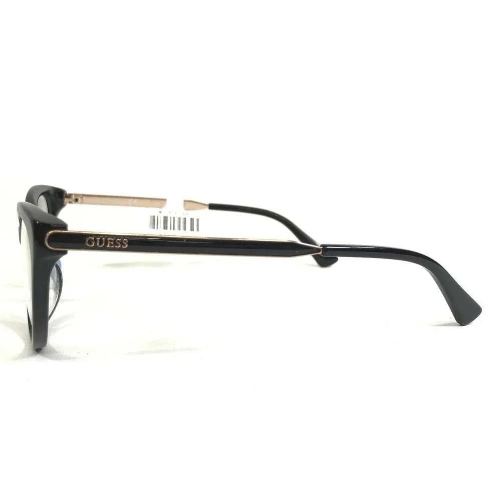 Guess Eyeglasses Frames GU2462A-4 001 Black Gold Cat Eye Full Rim 52-17-140